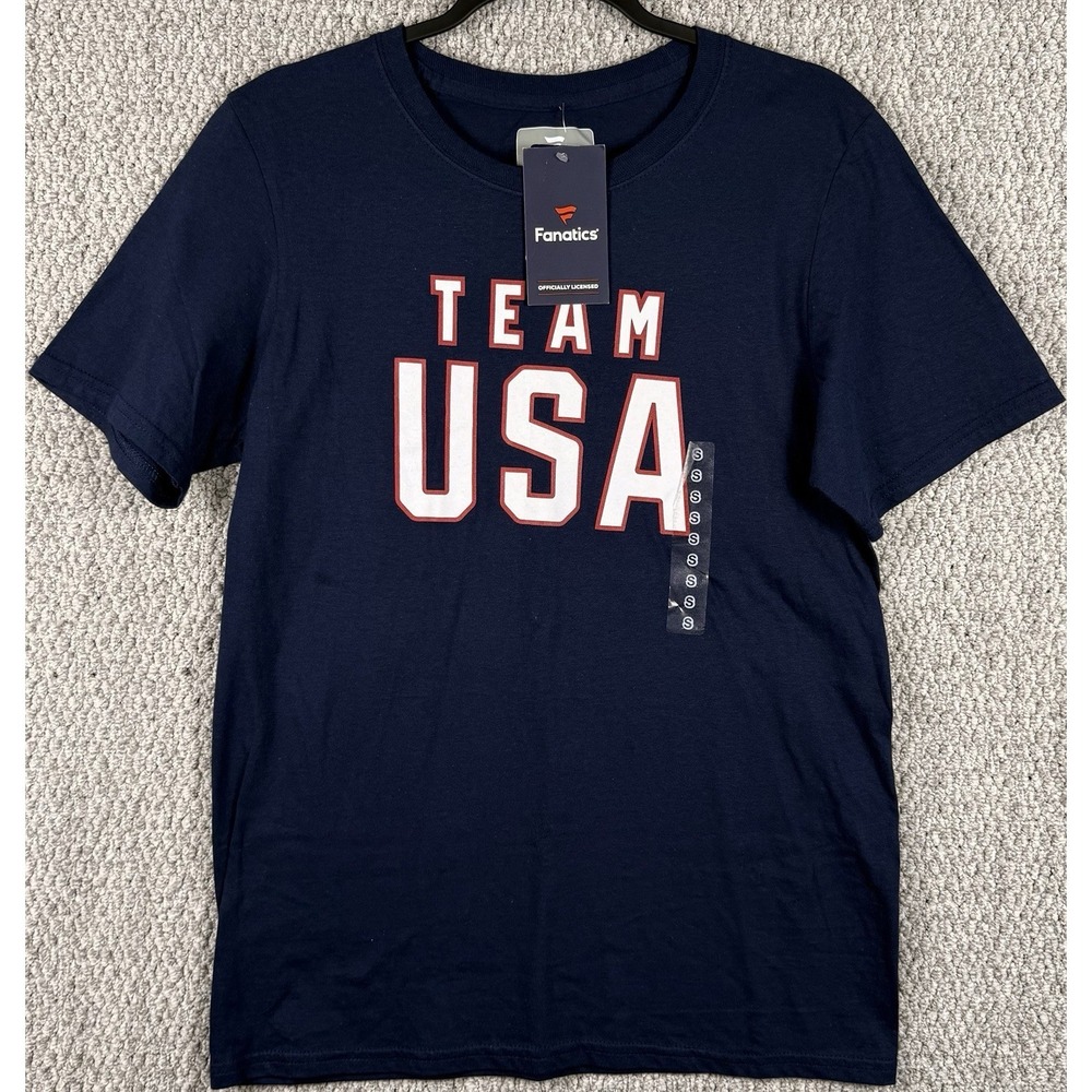 Team‎ USA Olympic T Shirt Fanatics Navy NWT 100% Cotton Womens S